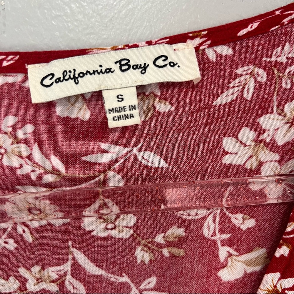 Red floral  V‎ neck maxi dress size S
cottagecore romantic spring style - Picture 4 of 8
